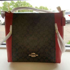COPY - Coach Purse Brown/True Red